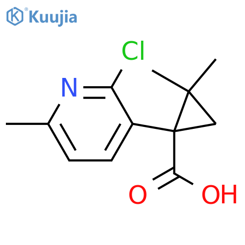 1-(2-chloro-6-methylpyridin-3-yl)-2,2-dimethylcyclopropane-1-carboxylic acid structure