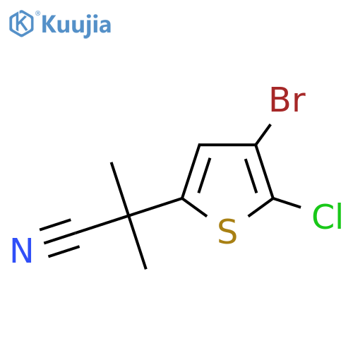 2-(4-bromo-5-chlorothiophen-2-yl)-2-methylpropanenitrile structure