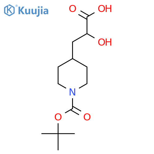 3-{1-(tert-butoxy)carbonylpiperidin-4-yl}-2-hydroxypropanoic acid structure