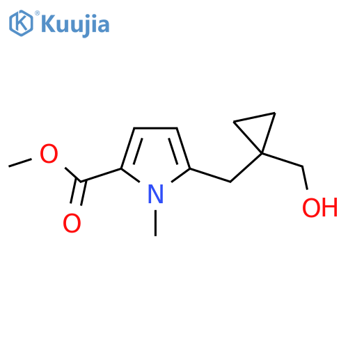 methyl 5-{1-(hydroxymethyl)cyclopropylmethyl}-1-methyl-1H-pyrrole-2-carboxylate structure