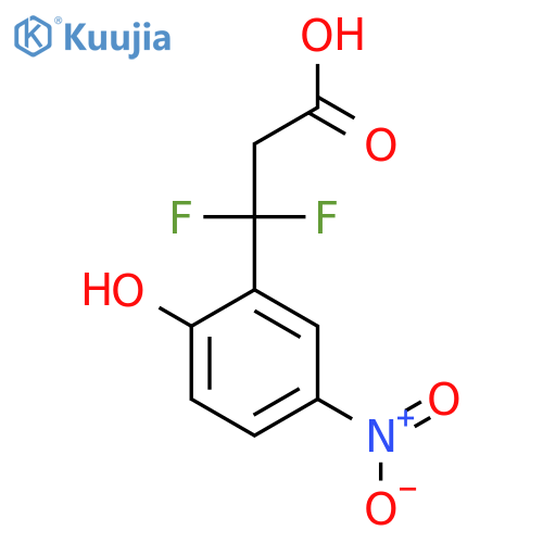 3,3-difluoro-3-(2-hydroxy-5-nitrophenyl)propanoic acid structure