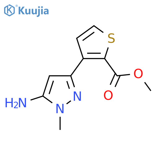 methyl 3-(5-amino-1-methyl-1H-pyrazol-3-yl)thiophene-2-carboxylate structure