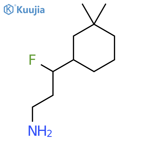 3-(3,3-dimethylcyclohexyl)-3-fluoropropan-1-amine structure