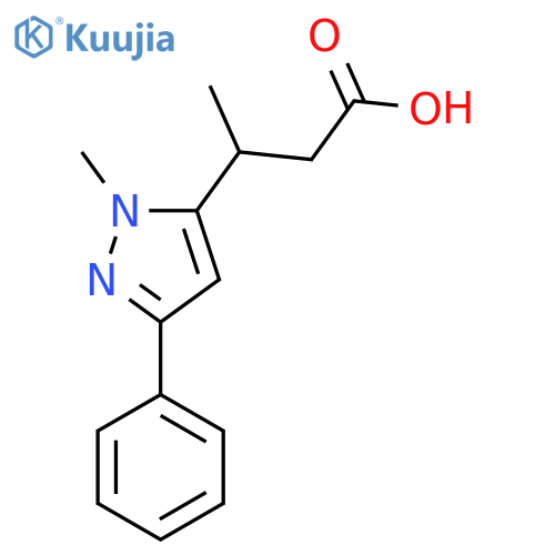 3-(1-methyl-3-phenyl-1H-pyrazol-5-yl)butanoic acid structure