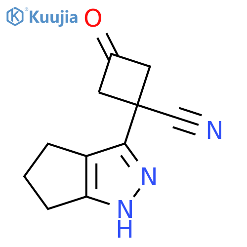 1-{1H,4H,5H,6H-cyclopentacpyrazol-3-yl}-3-oxocyclobutane-1-carbonitrile structure