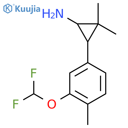 3-3-(difluoromethoxy)-4-methylphenyl-2,2-dimethylcyclopropan-1-amine structure