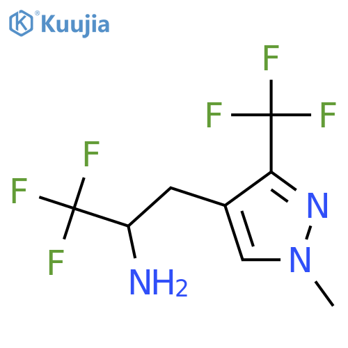 1,1,1-trifluoro-3-1-methyl-3-(trifluoromethyl)-1H-pyrazol-4-ylpropan-2-amine structure