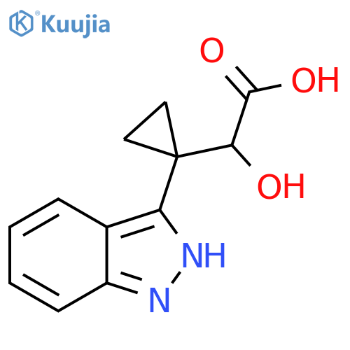 2-hydroxy-2-1-(1H-indazol-3-yl)cyclopropylacetic acid structure