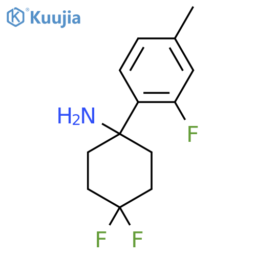 4,4-difluoro-1-(2-fluoro-4-methylphenyl)cyclohexan-1-amine structure