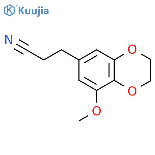3-(8-methoxy-2,3-dihydro-1,4-benzodioxin-6-yl)propanenitrile structure