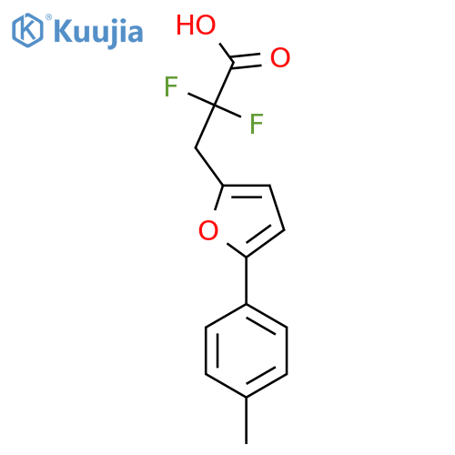 2,2-difluoro-3-5-(4-methylphenyl)furan-2-ylpropanoic acid structure