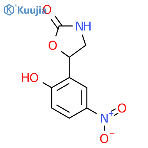 5-(2-hydroxy-5-nitrophenyl)-1,3-oxazolidin-2-one structure