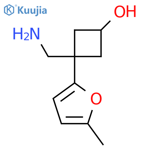 3-(aminomethyl)-3-(5-methylfuran-2-yl)cyclobutan-1-ol structure