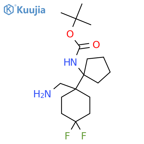 tert-butyl N-{1-1-(aminomethyl)-4,4-difluorocyclohexylcyclopentyl}carbamate structure