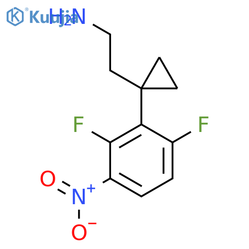 2-1-(2,6-difluoro-3-nitrophenyl)cyclopropylethan-1-amine structure
