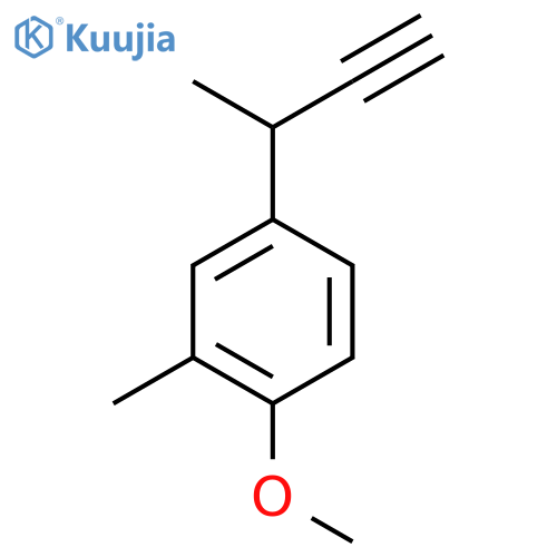 4-(but-3-yn-2-yl)-1-methoxy-2-methylbenzene structure
