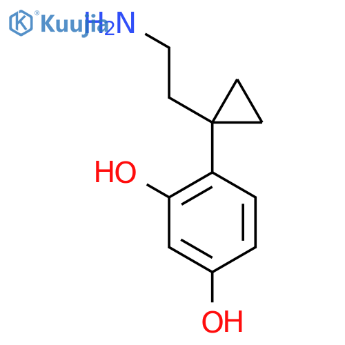 4-1-(2-aminoethyl)cyclopropylbenzene-1,3-diol structure
