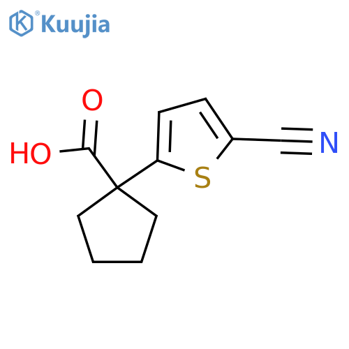 1-(5-cyanothiophen-2-yl)cyclopentane-1-carboxylic acid structure