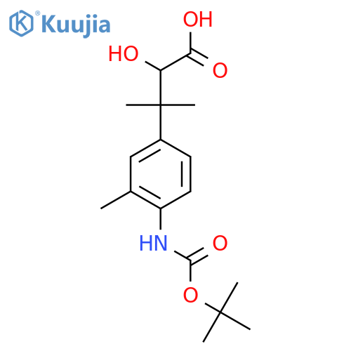 3-(4-{(tert-butoxy)carbonylamino}-3-methylphenyl)-2-hydroxy-3-methylbutanoic acid structure