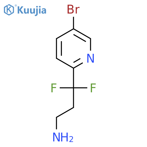 3-(5-bromopyridin-2-yl)-3,3-difluoropropan-1-amine structure