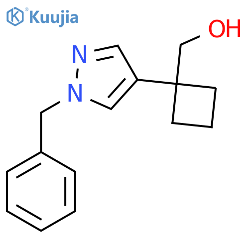 1-(1-benzyl-1H-pyrazol-4-yl)cyclobutylmethanol structure