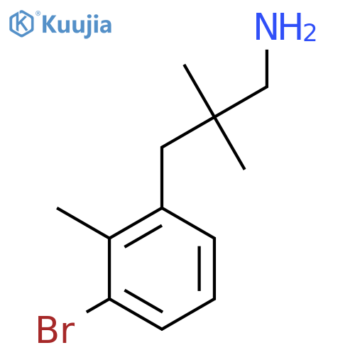 3-(3-bromo-2-methylphenyl)-2,2-dimethylpropan-1-amine structure