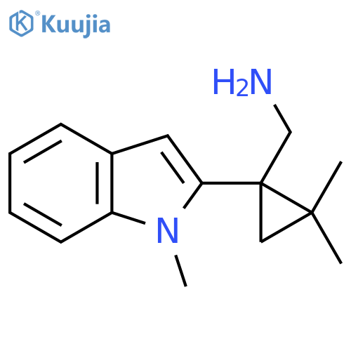 2,2-dimethyl-1-(1-methyl-1H-indol-2-yl)cyclopropylmethanamine structure