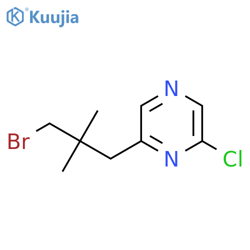 2-(3-bromo-2,2-dimethylpropyl)-6-chloropyrazine structure