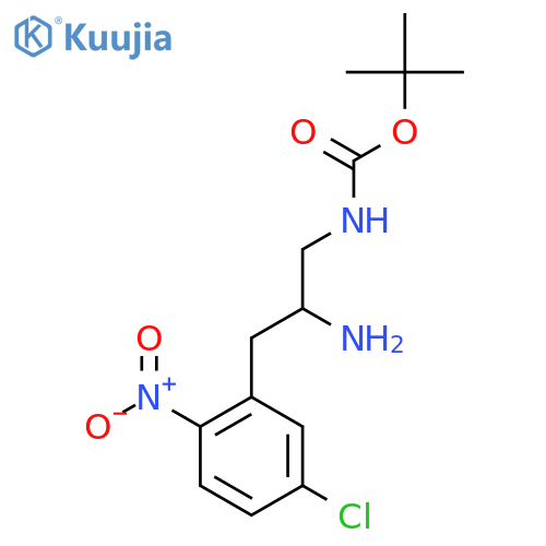 tert-butyl N-[2-amino-3-(5-chloro-2-nitrophenyl)propyl]carbamate structure
