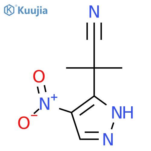 2-methyl-2-(4-nitro-1H-pyrazol-3-yl)propanenitrile structure