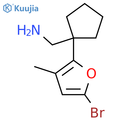 1-(5-bromo-3-methylfuran-2-yl)cyclopentylmethanamine structure