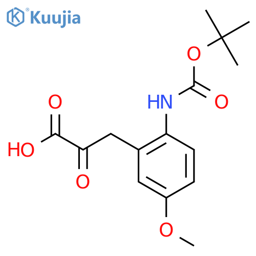 3-(2-{(tert-butoxy)carbonylamino}-5-methoxyphenyl)-2-oxopropanoic acid structure