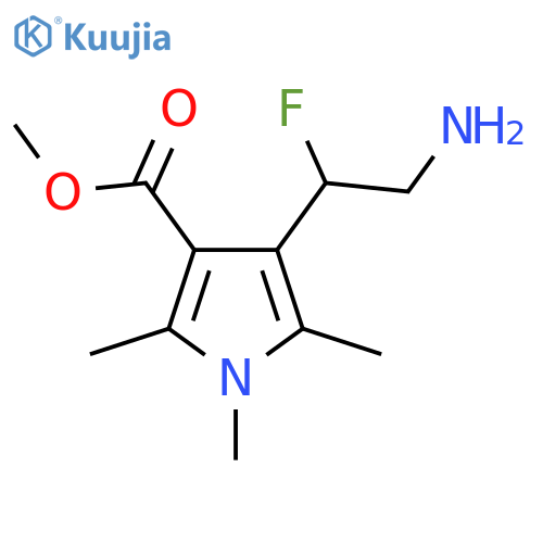methyl 4-(2-amino-1-fluoroethyl)-1,2,5-trimethyl-1H-pyrrole-3-carboxylate structure