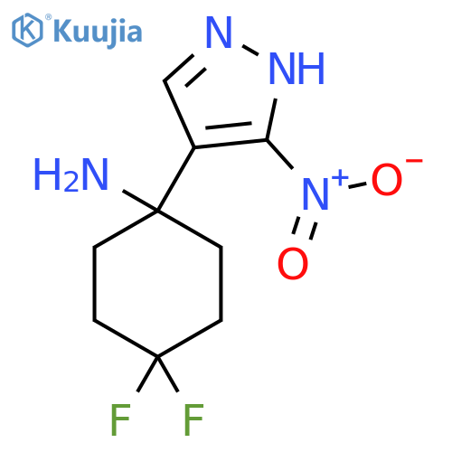 4,4-difluoro-1-(3-nitro-1H-pyrazol-4-yl)cyclohexan-1-amine structure