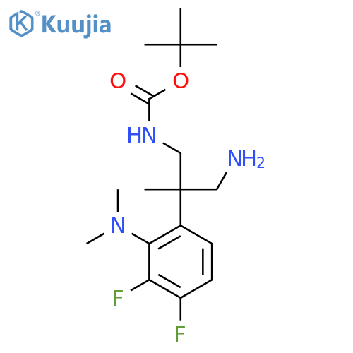 tert-butyl N-{3-amino-2-2-(dimethylamino)-3,4-difluorophenyl-2-methylpropyl}carbamate structure