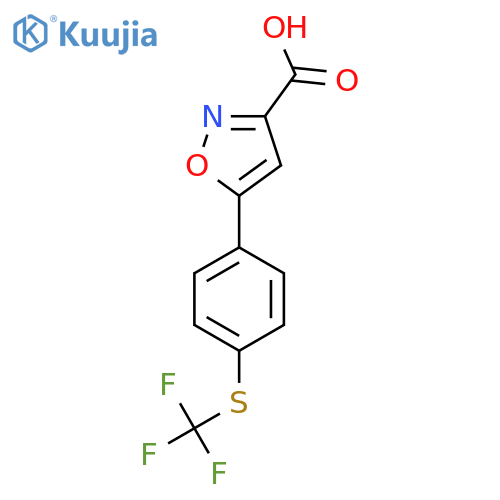 5-{4-(trifluoromethyl)sulfanylphenyl}-1,2-oxazole-3-carboxylic acid structure