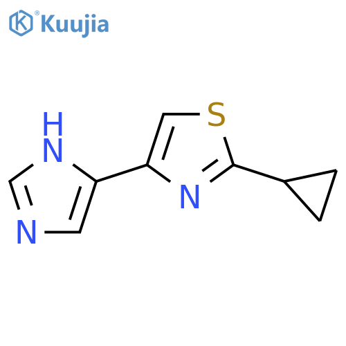 2-cyclopropyl-4-(1H-imidazol-4-yl)-1,3-thiazole structure