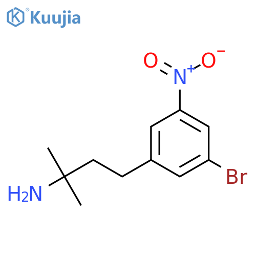 4-(3-bromo-5-nitrophenyl)-2-methylbutan-2-amine structure