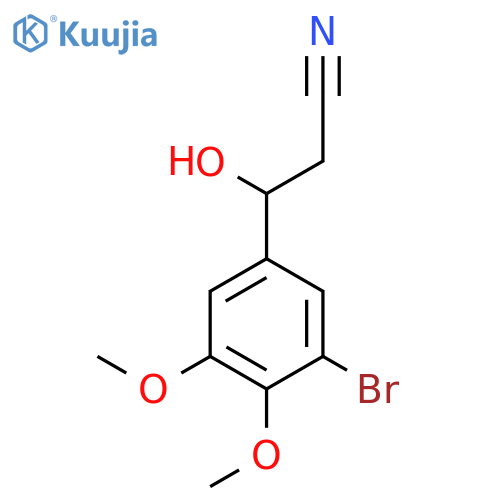 3-(3-bromo-4,5-dimethoxyphenyl)-3-hydroxypropanenitrile structure