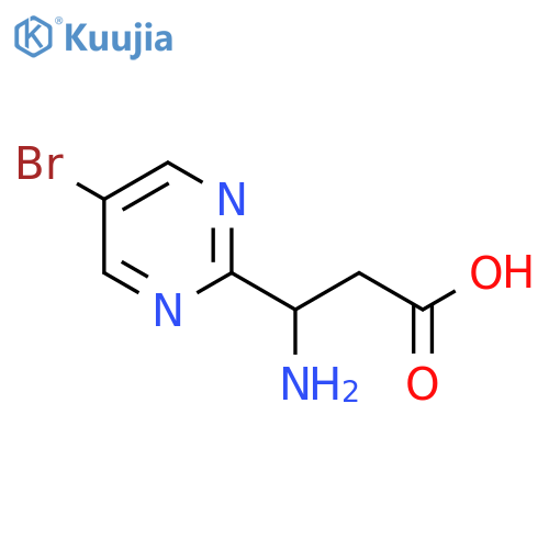 3-amino-3-(5-bromopyrimidin-2-yl)propanoic acid structure