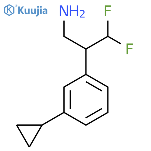 2-(3-cyclopropylphenyl)-3,3-difluoropropan-1-amine structure