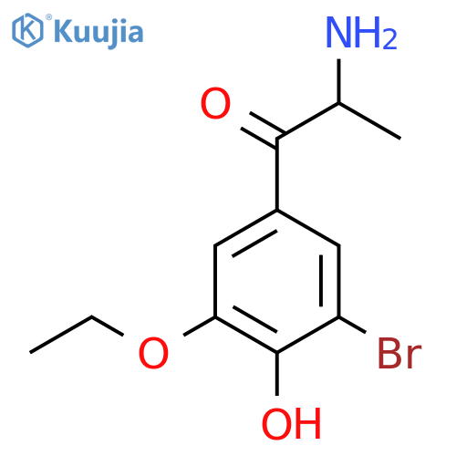 2-amino-1-(3-bromo-5-ethoxy-4-hydroxyphenyl)propan-1-one structure