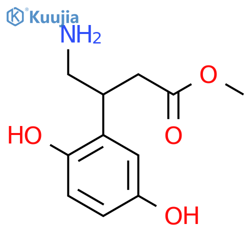 methyl 4-amino-3-(2,5-dihydroxyphenyl)butanoate structure