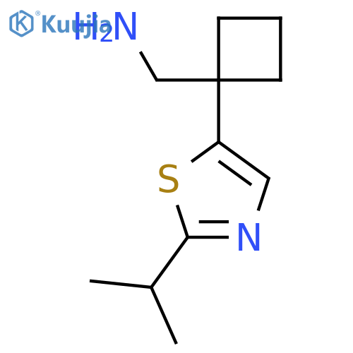 {1-2-(propan-2-yl)-1,3-thiazol-5-ylcyclobutyl}methanamine structure