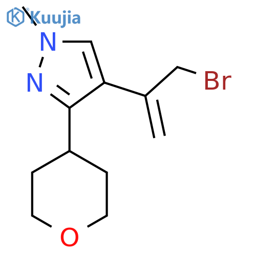 4-(3-bromoprop-1-en-2-yl)-1-methyl-3-(oxan-4-yl)-1H-pyrazole structure