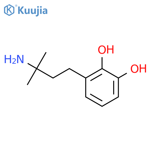 3-(3-amino-3-methylbutyl)benzene-1,2-diol structure