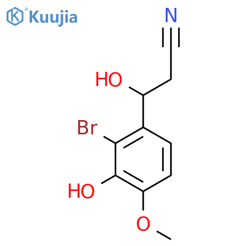 3-(2-bromo-3-hydroxy-4-methoxyphenyl)-3-hydroxypropanenitrile structure