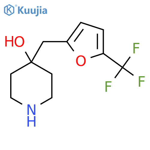 4-{5-(trifluoromethyl)furan-2-ylmethyl}piperidin-4-ol structure