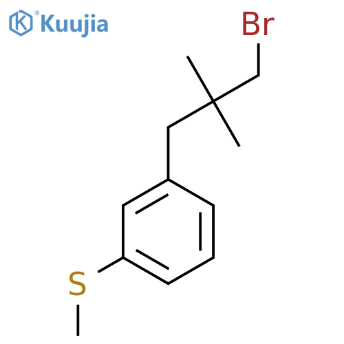 1-(3-bromo-2,2-dimethylpropyl)-3-(methylsulfanyl)benzene structure