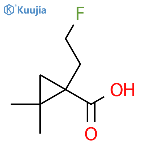 1-(2-fluoroethyl)-2,2-dimethylcyclopropane-1-carboxylic acid structure